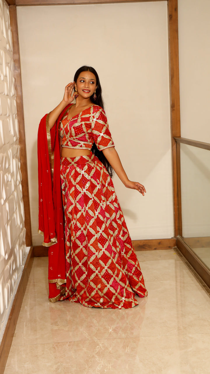 Bandhej Lehenga Choli