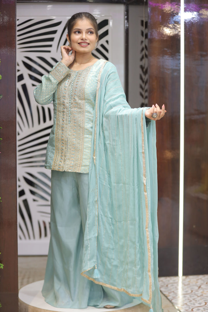 Short Kurti Plazo Set