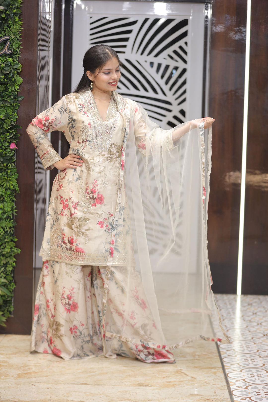 Printed Plazo Kurti Set