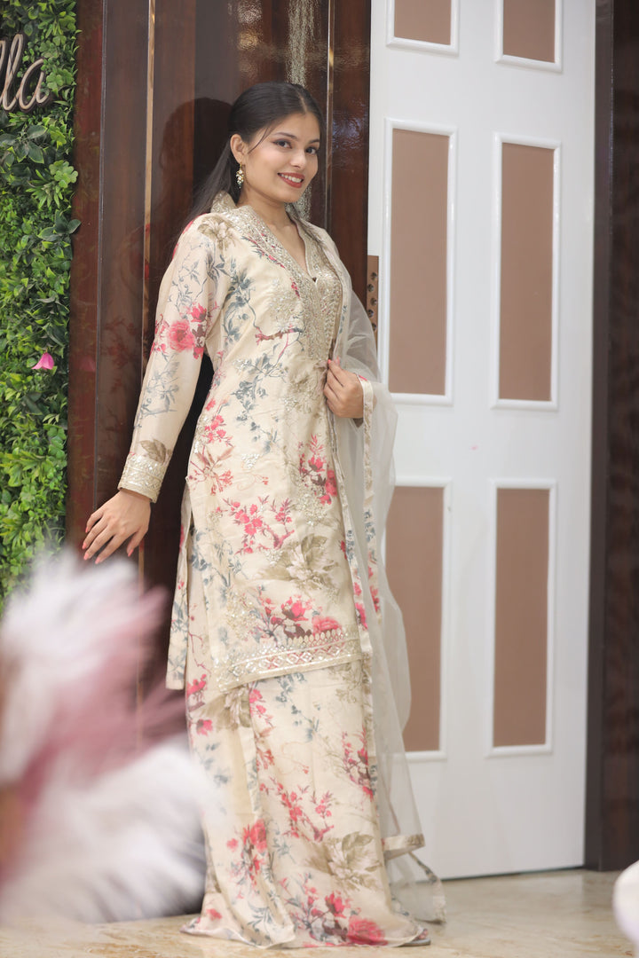 Printed Plazo Kurti Set