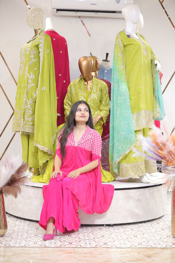 Open Sleeves Kaftan with Ball Bottoms