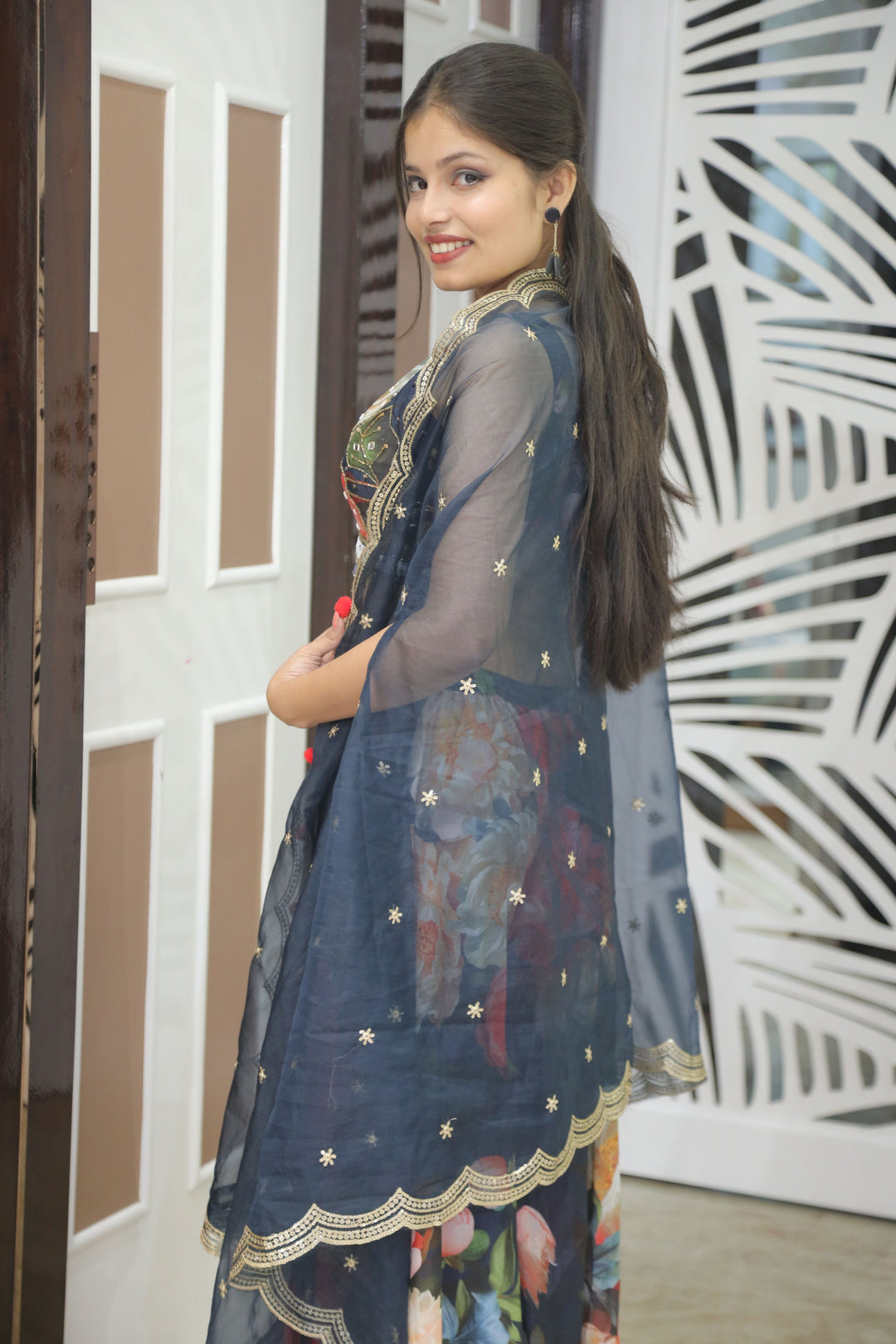 Elegant Black Printed Lehenga – Modern Charm with Traditional Flair