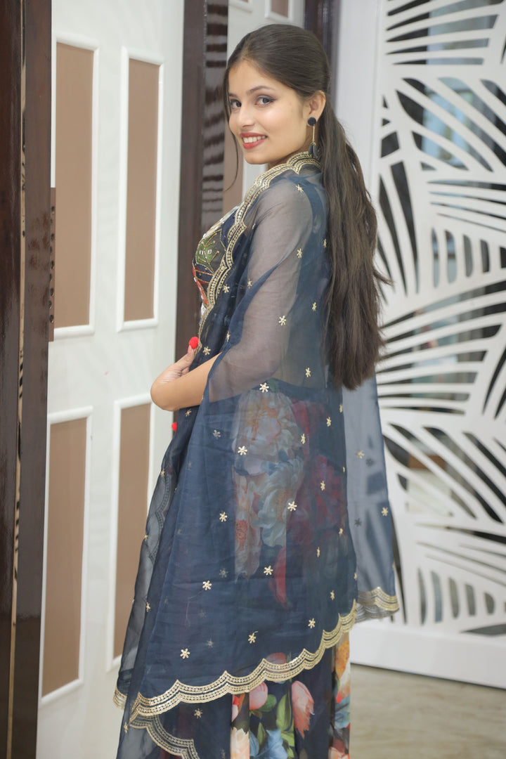 Elegant Black Printed Lehenga – Modern Charm with Traditional Flair