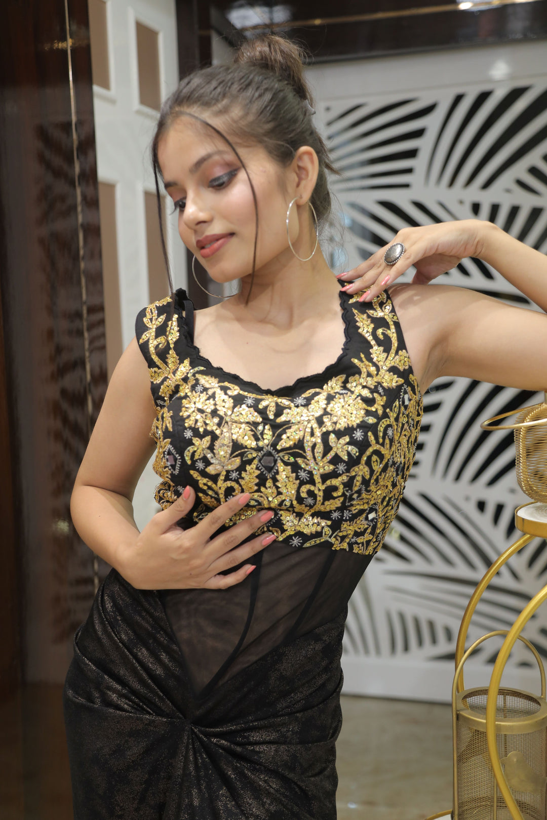 Black & Gold Bodycon Dress