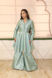 Green Premium Brocade Kurta Set For Women