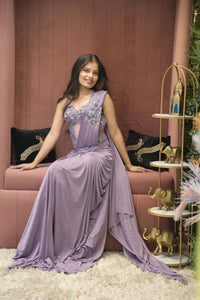 Purple Premium And Elegant Satin Saree For Women