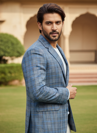 Worsted Cotton Double-Breasted Blazer