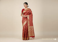 Red Bridal Banarasi Silk Saree with Zari Work