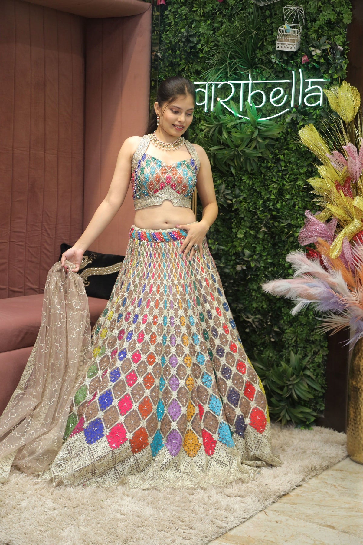 Multicolor Premium And Elegant Net Lehenga For Women