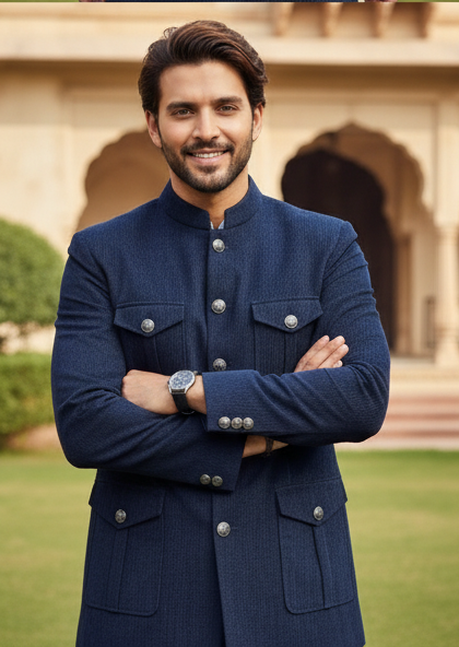 Classic Cotton-Wool Jodhpuri Jacket