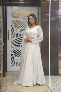 White Premium And Elegant Satin Lehenga For Women