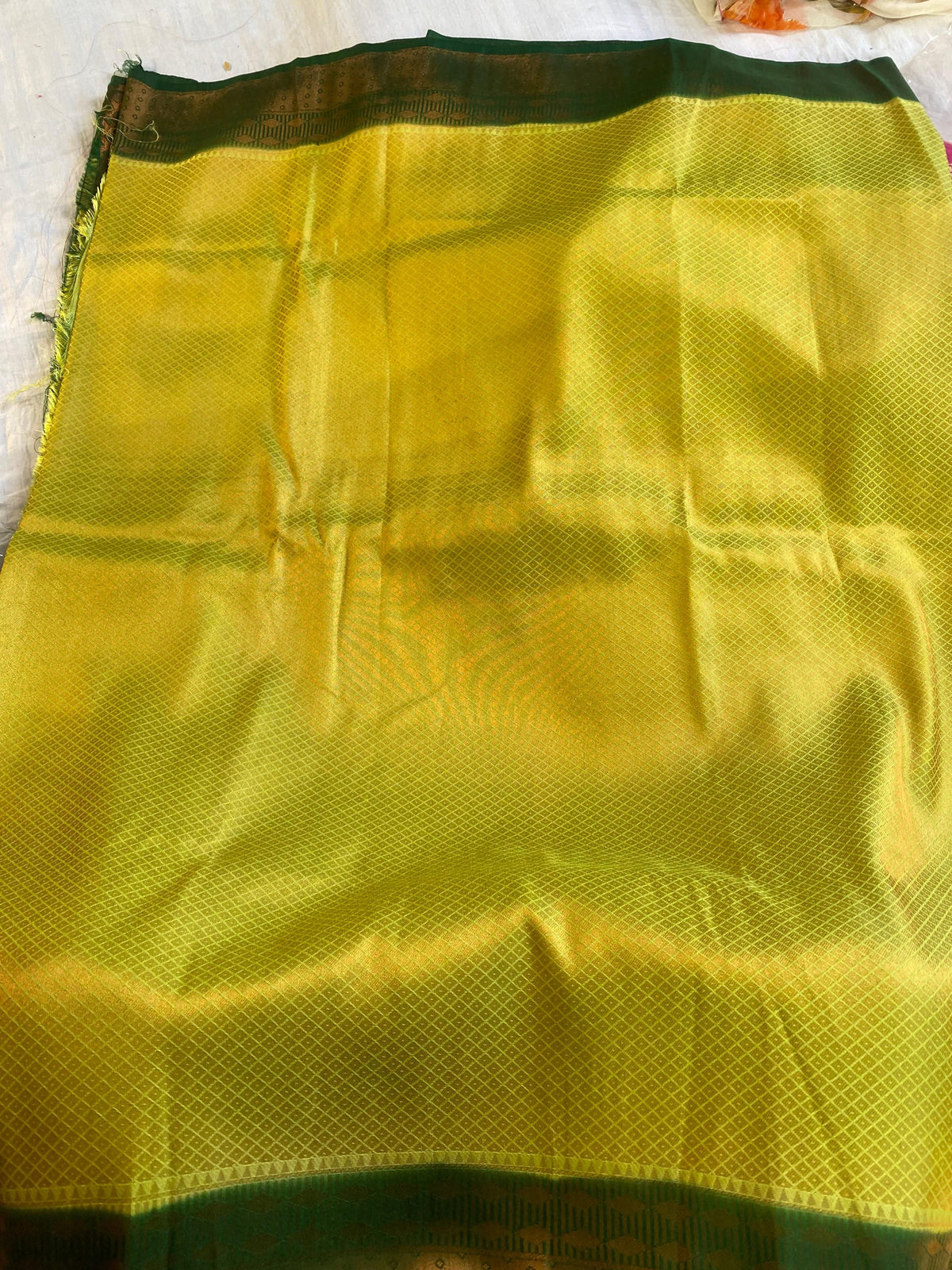 Parrot Green Banarasi Silk Saree with Self Zari Work
