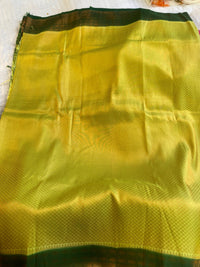 Parrot Green Banarasi Silk Saree with Self Zari Work