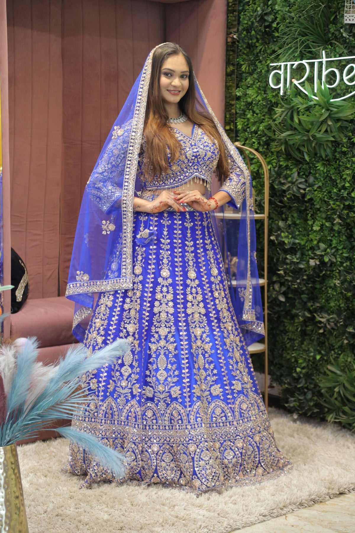 Blue Premium And Elegant Net Lehenga For Women