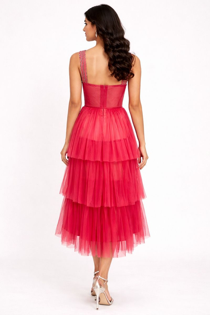 Chic Cut One-Piece Knee-Length Dress