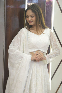 White Premium And Elegant Satin Lehenga For Women