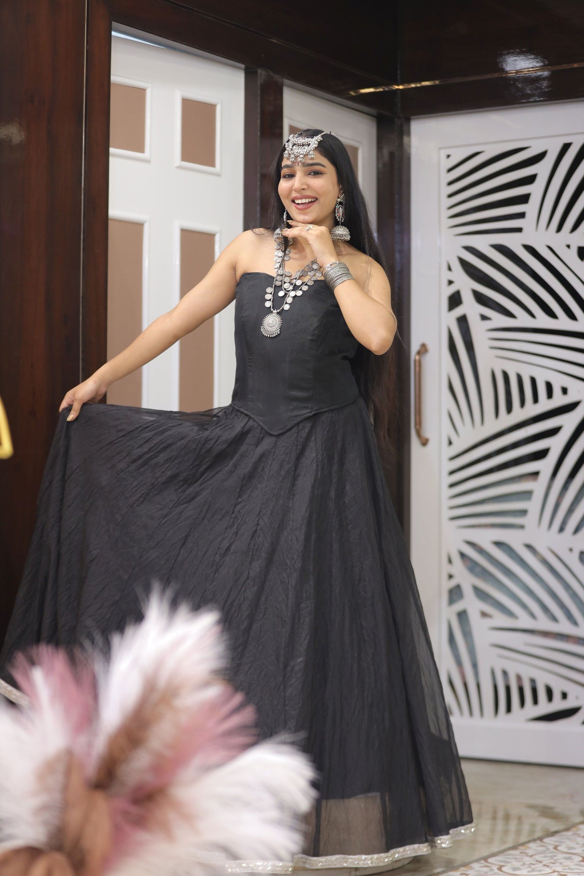 Black Premium And Elegant Georgette Lehenga For Women