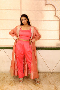 Orange Premium Chanderi Kurta Set For Women