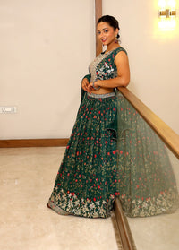 Green Premium And Elegant Georgette Lehenga For Women