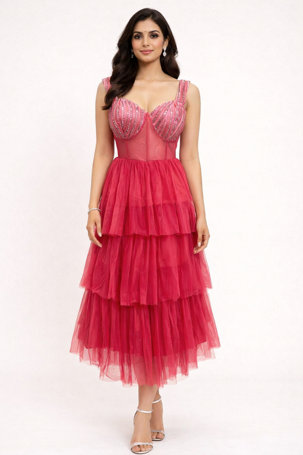 Chic Cut One-Piece Knee-Length Dress