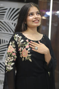 Black Premium Georgette Kurta Set For Women