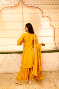 Yellow Premium Crepe Kurta Set For Women