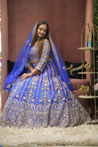Blue Premium And Elegant Net Lehenga For Women