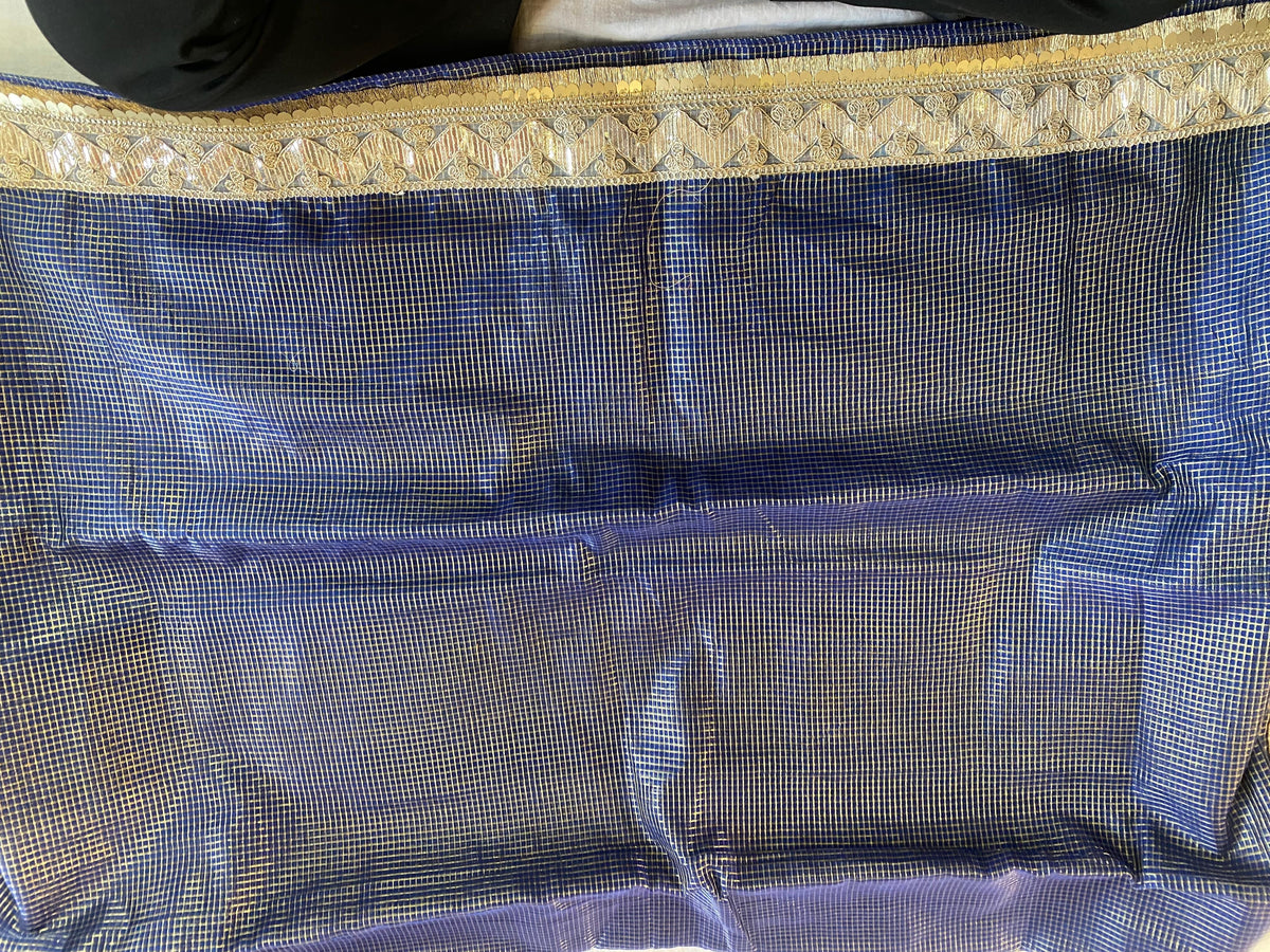 Blue Pure Chanderi Saree with Zari Work