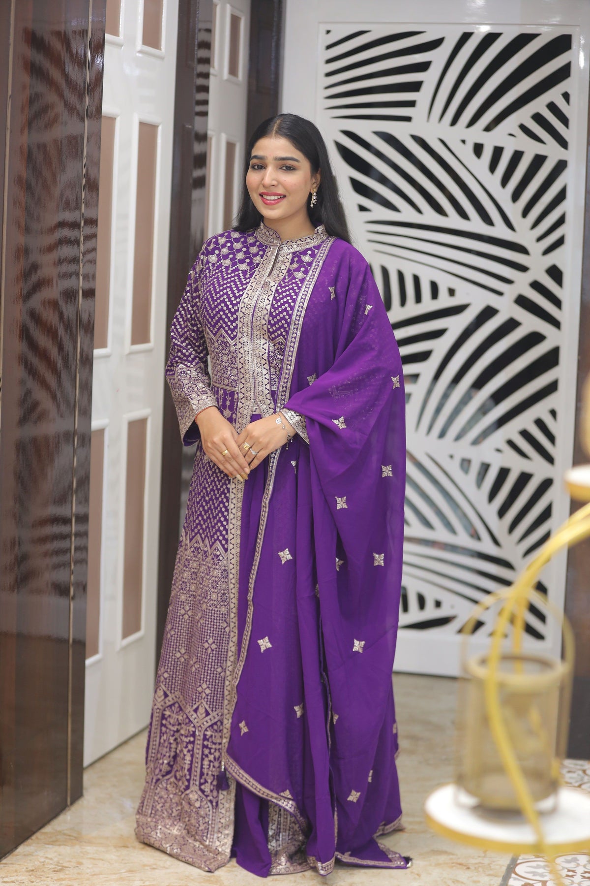 Purple Premium Georgette Kurta Set For Women