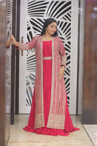 Pink Premium Georgette Kurta Set For Women