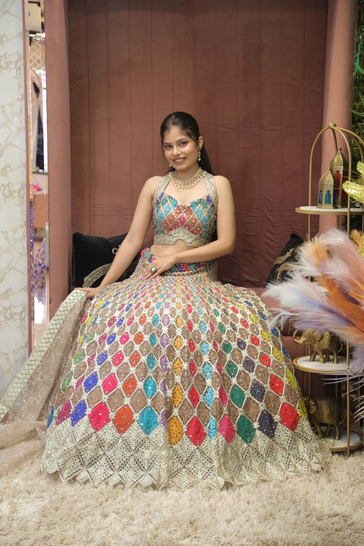 Multicolor Premium And Elegant Net Lehenga For Women