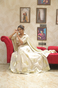 White Premium And Elegant Gota Patti Lehenga For Women