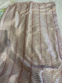 Peach Stretchable Shemri Saree with Sequence Work