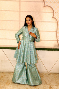 Green Premium Brocade Kurta Set For Women