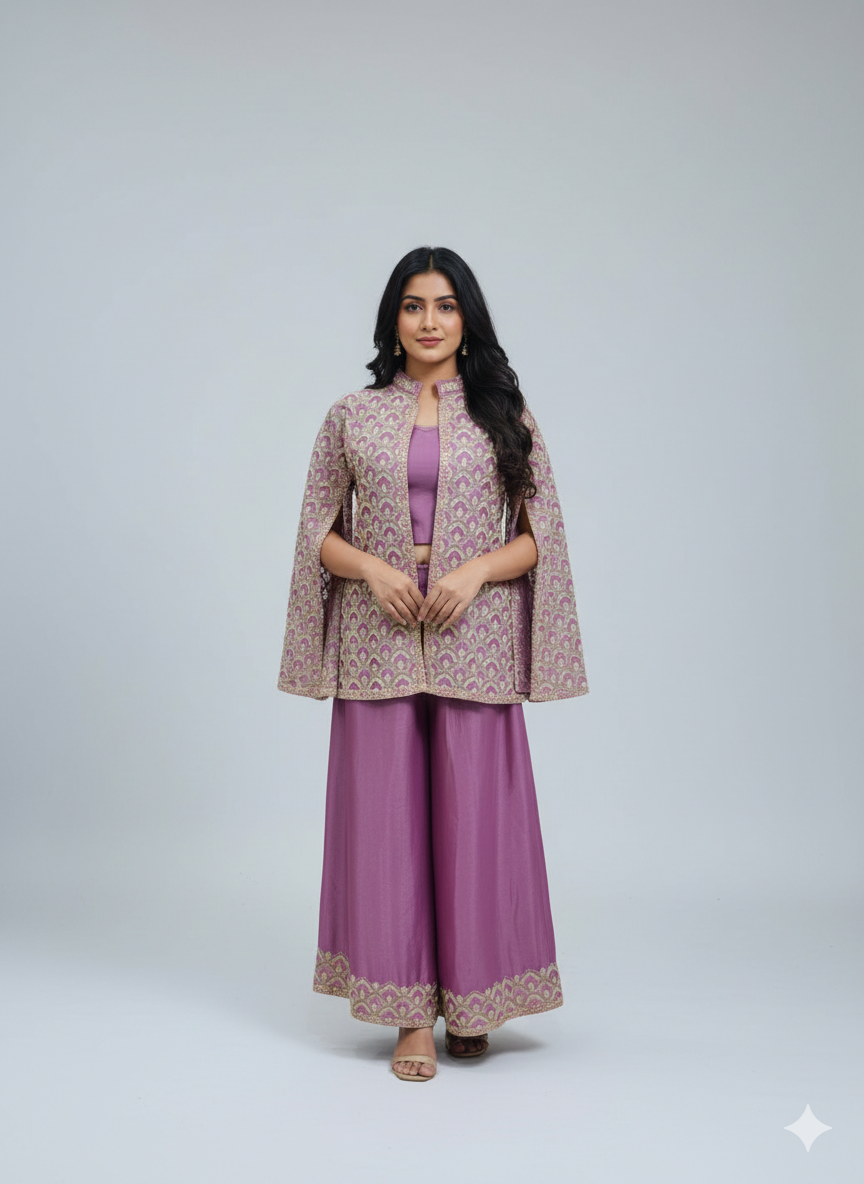 Mauve Pink Chinon Co-ord Set