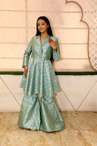Green Premium Brocade Kurta Set For Women