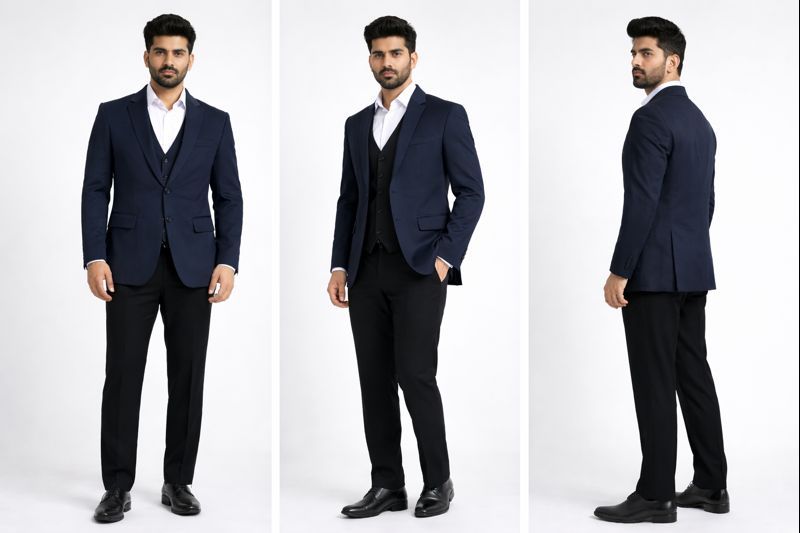 Designer Check-Lined Blazer