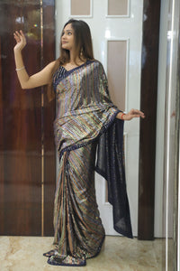 Blue Premium And Elegant Georgette Saree For Women