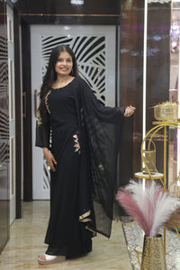 Black Premium Georgette Kurta Set For Women