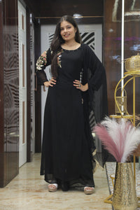 Black Premium Georgette Kurta Set For Women