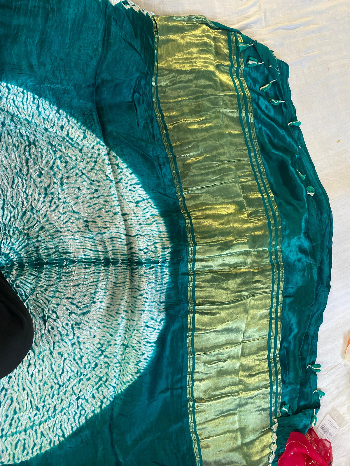 Rama Green Modal Silk Saree with Zari Work