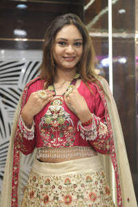 Cream Premium And Elegant Net Lehenga For Women