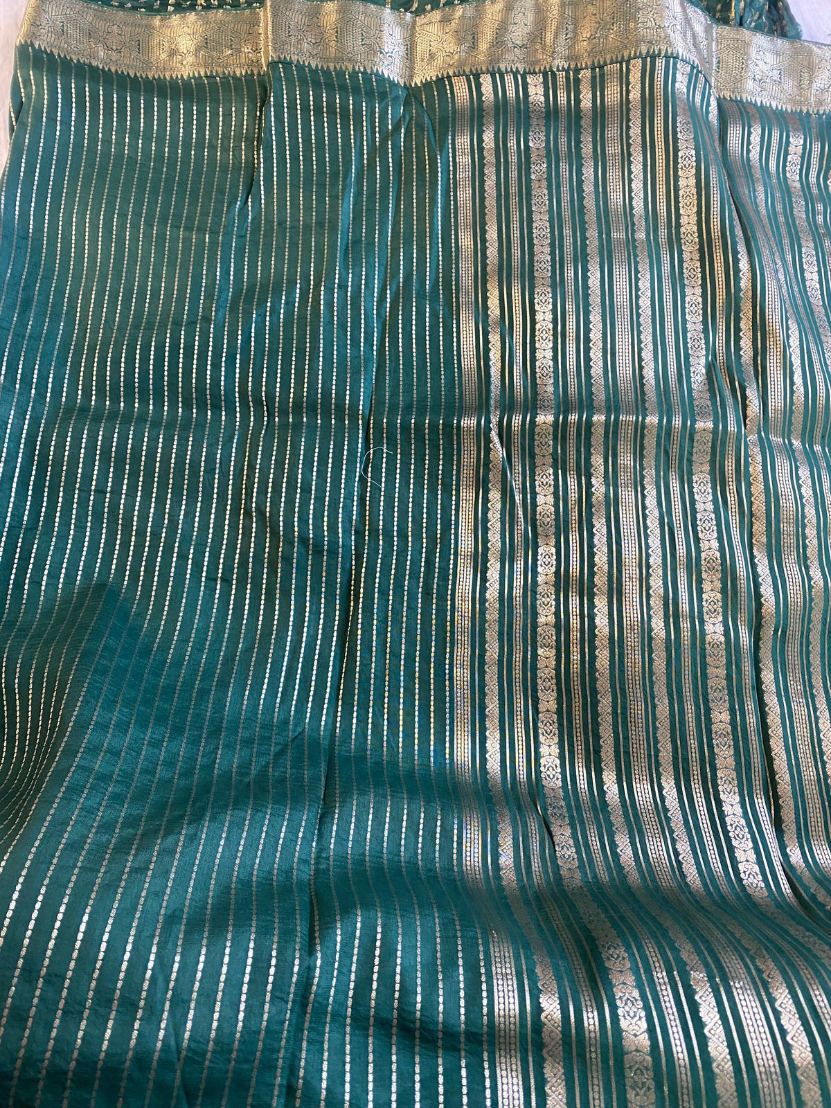 Green Banarasi Silk Saree with Zari Work