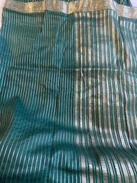 Green Banarasi Silk Saree with Zari Work